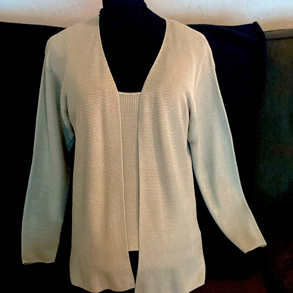 LINDA ALLARD ELLEN TRACY SILK SWEATER TWIN SET PM